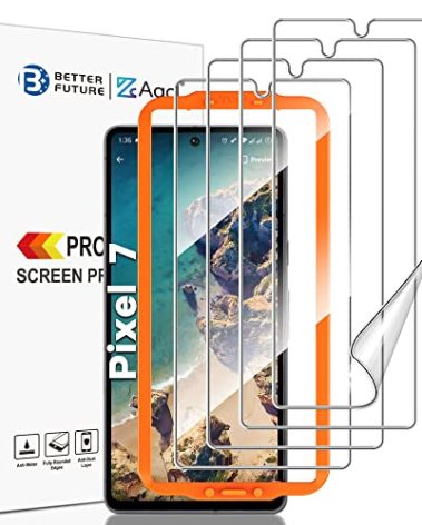 AACL [4-Pack] Pixel 7 Screen Protector for Google Pixel 7 5G [Not Glass] - Screen Protector for Pixel 7 Hybrid Film [7H][Fingerprint Compatible][Alignment Tool]
