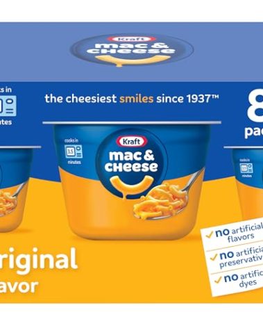 Kraft Original Mac & Cheese, 8 ct Box, 2.05 oz Cups