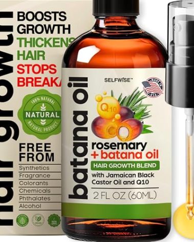 Batana Oil for Hair Growth - 100% Pure, Organic, Cold-Pressed, Unrefined from Honduras by Dr. Sebi - Natural, Vegan for Strong Roots and Thick Hair - Wild Growth for Hair, 2oz