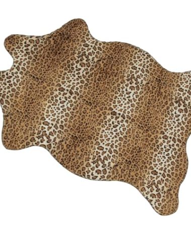 MACEVIA Leopard Rug Cheetah Print Rugs Western Decor for Living Room Bedroom Faux Animal Area Carpet Non-Slip 59" L x 47.2" W(4.9ft x 3.9ft)