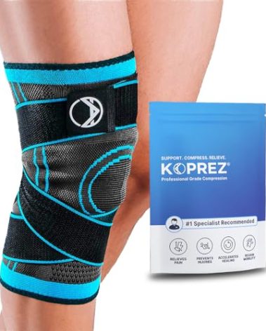 Koprez Knee Compression Sleeve for Men & Women – Premium Knee Brace for Pain Relief, Running, Workout & Arthritis Support, Meniscus Tear & Patella Stabilizer, Breathable Sports Knee Support