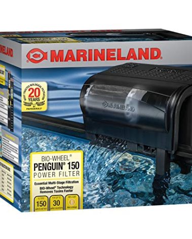Marineland Penguin Bio-Wheel Power Filter 150 GPH, Multi-Stage Aquarium Filtration,black, 20 - 30 Gallon Aquarium, 150 GPH
