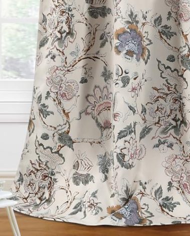 H.VERSAILTEX Blackout Curtains 84 Inch Length 2 Panels Set Floral Print Curtain Drapes for Living Room Thermal Insulated Grommet Window Curtains for Bedroom - Traditional Floral in Sage and Brown