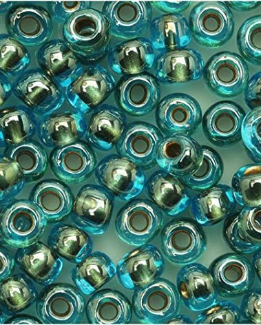 Toho Round Seed Beads 6/0#990 'Gold Lined Aqua' 8 Gram Tube