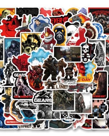 62Pcs Game Stickers Pack, Aesthetic Vinyl Waterproof Sticker Decal for Water Bottle,Laptop,Phone,Scrapbooking,Journaling for Teens Kids for Party Supply Favor Decor…