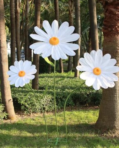 YOFNIRG Large Daisy Flowers Artificial 5.9 Ft Giant Paper Flowers Decoration Big Flowers Decor for Birthday Party Garden Office Home Wedding Graduation Shop Window Display(White)