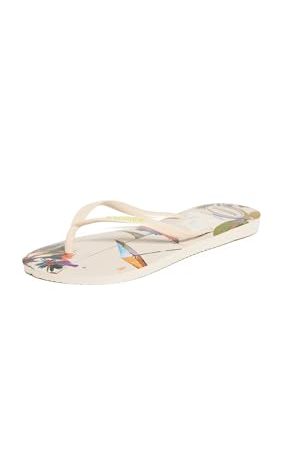 Havaianas Women's Slim Summer Bliss Flip Flops - Spring and Summer Pool Sandals for Women, Beige, 9/10