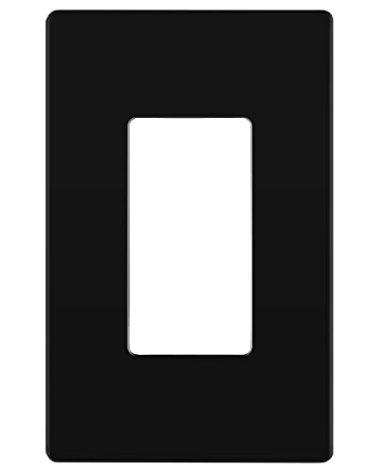 LIDER Decorator Wall Plate, Temperature and Impact Resistant UL Listed, Polycarbonate Thermoplastic, Matte Finish, Screwless Switch Cover for Modern Decoration, Mid-Size 1-Gang 4.88" x 3.11", Black
