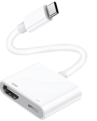 [Apple MFi Certified] USB C to HDMI Adapter for iPhone 17 16 to TV, USB-C Digital AV Adapter 4K Sync Screen Cable with Fast Charging Port Plug & Play for iPhone 17 16 15 iPad on HDTV/Projector/Monitor