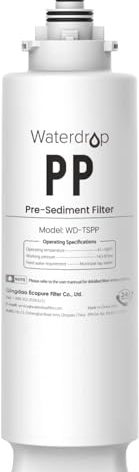 Waterdrop TSPP Under Sink Sediment Water Filter, Replacement TSU-W 3-Stage Ultra-Filtration Under Sink Water Filter System, 1 Pack
