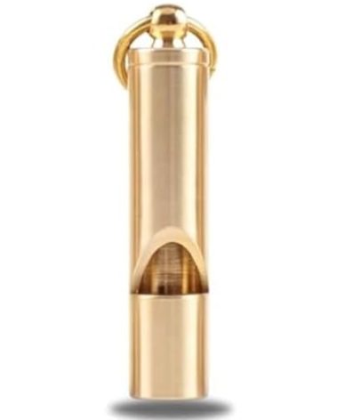 Loudest Brass Whistle Best Premium Emergency Whistle 125db+ One Piece Outdoor Survival Whistle On Key-Chain or Hang Around Your Neck and Carry it Anywhere!