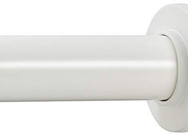 Ivilon Tension Curtain Rod - Spring Tension Rod for Windows or Shower, 54 to 90 Inch. Ivory