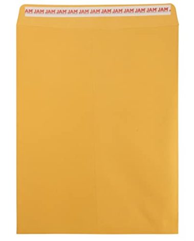 JAM PAPER 12 x 15 1/2 Open End Catalog Recycled Envelopes with Peel and Seal Closure - Brown Kraft - 50/Pack