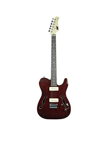 IYV ITF-450 TL Solid Top Semi Hollow Body Electric Guitar, Trans Red