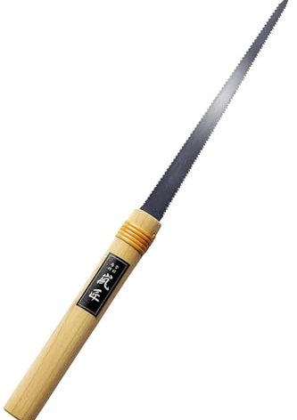 RANSHOU Japanese Pull Saw Woodworking Small Keyhole Saw 7-7/8" Made in JAPAN, Ryoba Double-Edge Handsaw for Wood, Plywood, Drywall, Sheetrock, Gypsum Board, Plasterboard, Wood Handle