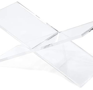 Red Co. Transparent Clear Acrylic Book Holder 2 Piece Reading Stand for Open and Closed Books, Magazines, Textbooks 6" x 11" x 6"