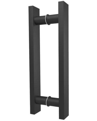 LVYIHAN Matte Black Square Barn Door Handles 12"/24"/36"/48"/59'', Pull Push Long French Door Handle Double Sided, Large Front Exterior Shower Door Pull Handles