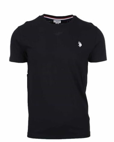 U.S. Polo Assn. Men's Crew Neck Small Pony T-Shirt, Black, S