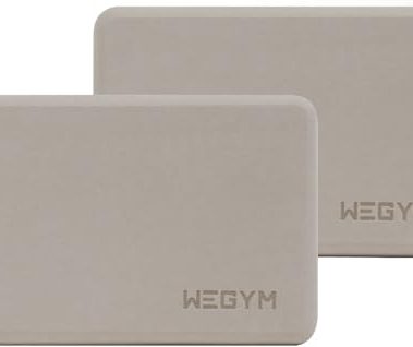 WeGym EVA foam blocks with Anti-Slip, Comfortable Grip, Sturdy Sides for Secure Workouts at Home, for Yoga, and Pilate Training (Eva, Sandstone, Set)