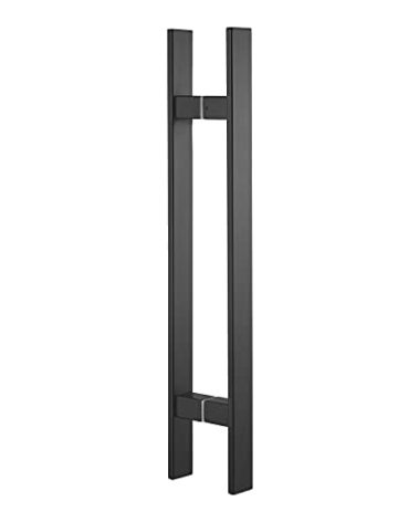 TOGU TG-6018 36 inches Solid Standoffs Heavy-Duty Commercial Grade-304 Stainless Steel Push Pull Door Handle/Barn Door Pull Handle/Glass Pulls, Matte Black Finish