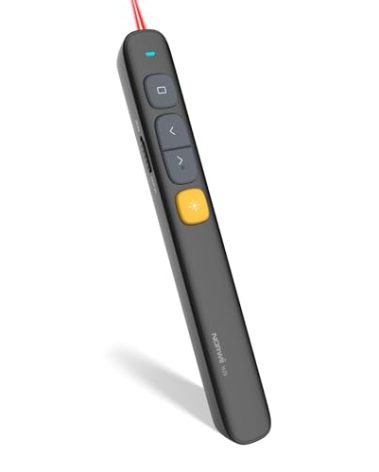 Norwii N29 Presentation Clicker Slide Pointer Clicker for Powerpoint Presentations, Wireless Presenter with Hyperlink & Volume Control, Presentation Remote(Black)