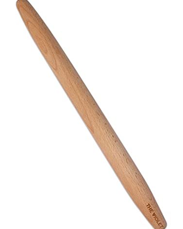 THE VIOLET Wooden French Rolling Pins for Baking, Fondant, Pasta, Dough, Pastry, Pizza, Cookies, Wood Rolling Pin, 17" Tapered Design - Essential Kitchen Tools (French 17 Inch)