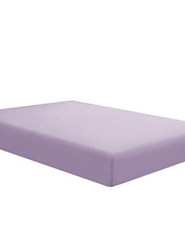 Sfoothome Twin Lavender Fitted Sheet Only, Wrinkle Free - Brushed Microfiber Bed Sheet with Deep Pocket