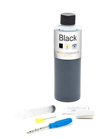 InkPro Premium Black Ink Refill Kit for Canon PG-210, PG-240, PG-245, PG-210XL, PG-240XL, PG-245XL Cartridges 8oz 236mL