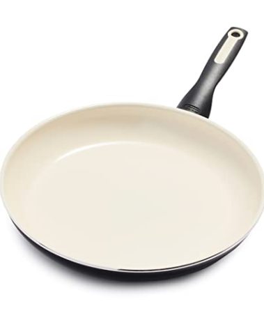GreenPan Rio Healthy Ceramic Nonstick 12" Frying Pan Skillet, PFAS-Free, Dishwasher Safe, Black