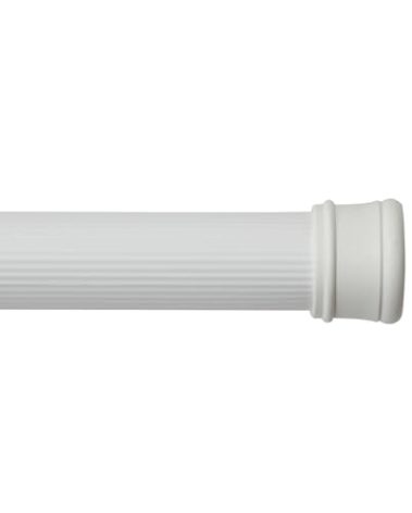 Kenney KN609L/1 Twist & Fit No Tools Spring Tension Standard Shower Curtain Rod with Non-Slip, Non-Scratch Ends, 42-72" Adjustable Length, Easy Install, White, 1" Diameter Rust Resistant Steel Tube