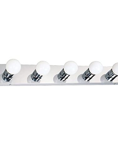 Design House 509653 5-Light Vanity Strip Light Contemporary Dimmable for Bathroom, Bedroom, Makeup Vanity, Polished Chrome