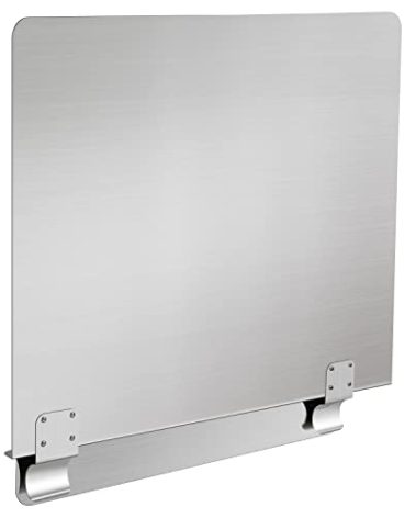 SDSNTE Stainless Steel Commercial Deep Fryer Splash Guard 20-1/2" W X 18" H Side Splash Universal fit clips stop oil from splattering, Pack of 1