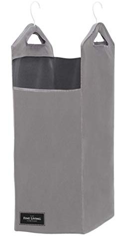 The Fine Living Co. Hanging Laundry Hamper Bag, Heavy Duty, Space Saving Closet Hamper Organizer with 2 Strong Metal Hangers