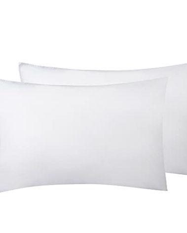 Elaine Karen 2-Pack Vinyl Pillow Protectors - Standard Size Zippered Pillow Covers - 100% Waterproof, Bedbug Proof - Washable and Reusable Pillow Encasement Covers