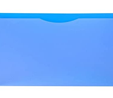 Waterproof Poly-File Folders with Top Tab, Assorted Colors, 4pcs Pack, Legal Size (Blue)