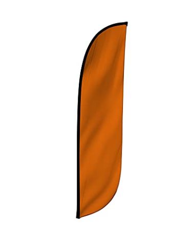 LookOurWay Feather Flag Banner - 12 Feet Tall Advertising Flags for Outdoor Business and Events Promotion - Swooper Flag Only - Solid Color Flags - Orange (10M1200065)