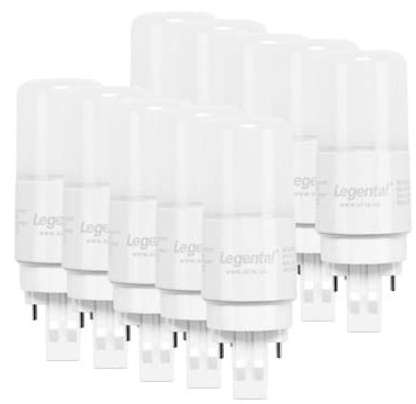 Silverlite [Plug&Play] Legental 5w(13w CFL Equivalent) LED Stick PL Bulb GX23-2 Pin Base, 550LM, Cool White(5000k), Driven by 120-277V and CFL Ballast, UL Classified, 10 Pack
