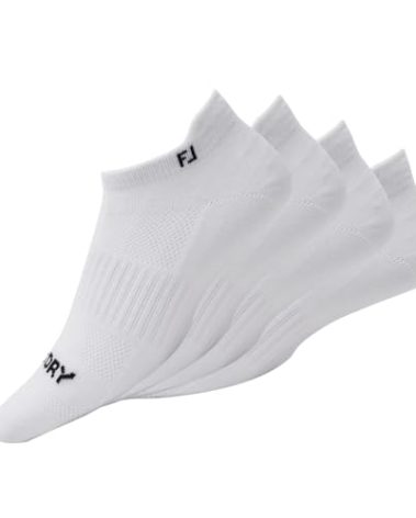 FootJoy Women's ProDry Lightweight Roll Tab 2-Pack Socks, White, Fits Shoe Size 6-9