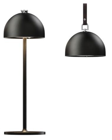 SEVENMENT Outdoor Table Lamp,8-75 Hours Battery Powered Lights,Black Rechargeable Desk Lamp,Waterproof,Magnetic,Stepless Dimming,Adjustable Height,for Camping,Living Room,Dinner,Shower,Night Light