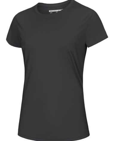 MAGCOMSEN Rashguard Tops for Women Short Sleeve Camp Shirts Uv Protection Quick Dry Athletic Tops for Work Out Hiking Shirts Grey,M