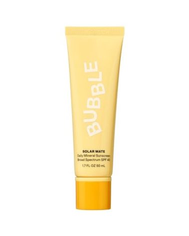 Bubble Skincare Solar Mate Mineral Face Sunscreen Broad Spectrum SPF 40 - Zinc Oxide Sunscreen with Blue Light Protection & Ginseng Extract - Sheer, Lightweight Coverage With No White Cast (50ml)