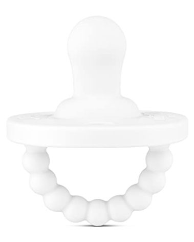 Ryan & Rose Cutie PAT Pacifier Teether (Flat, White)