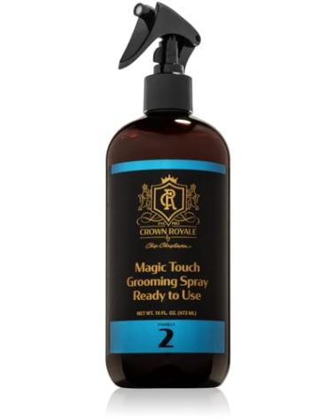 Crown Royale Magic Touch Formula 2 Pet Grooming Spray Ready-to-Use, No Heavy Build-Up, Finishing Spray, Prevents Coat Matting, Formulated with Conditioners, Made in USA, 16 oz