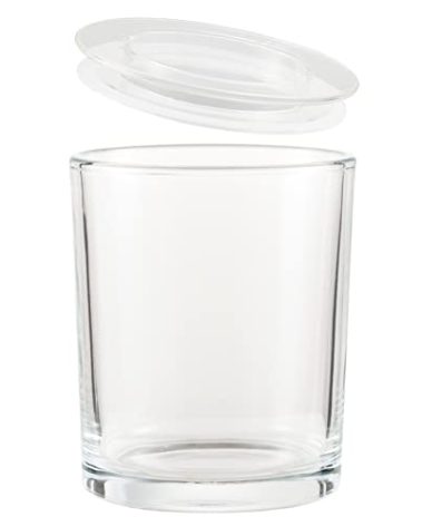 CandMak Candle Jars, 20 Pack 6 OZ Empty Glass Vessels Containers Jars Bulk with Clear Lids for Candle Making (Clear)