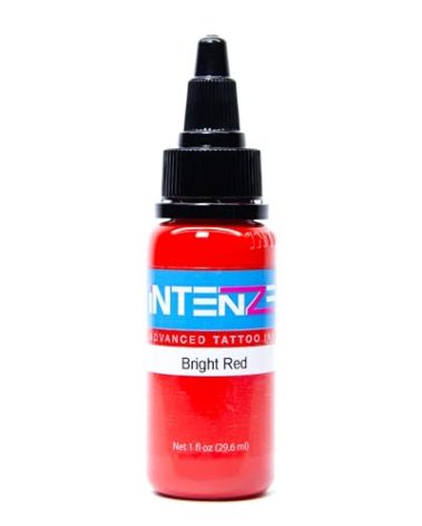 Intenze Bright Red Tattoo Ink 1oz with Excellent Long-Lasting Opacity, Made in USA, Exceptional Skin Coverage, Sterilized and Direct from The Manufacturer.