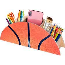 Akıllı Karınca Wood Basketball Pencil Holder Basketball Ball Kids Desk Organization - Kids Pen Holder, Pencil Holder for Kids Desk, Kids Table Organizer, Pencil Stands for Kids (Basketball)