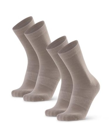 DANISH ENDURANCE Hiking Socks Women & For Men, Merino Wool Liner, Crew Mens, Womens Moisture Wicking, Work, Calcetines para Hombre, Sand, Medium