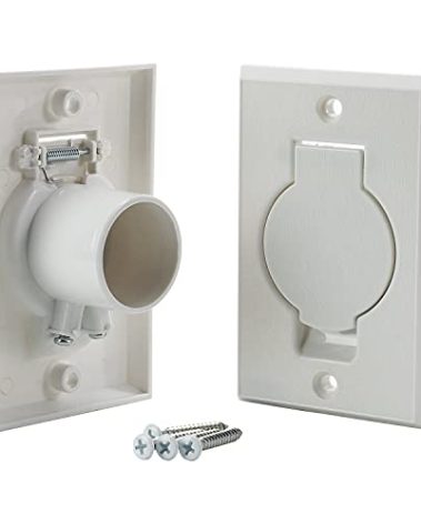 Standard Central Vacuum Wall Plate Inlet Valve Cover, for Beam Central Vac Installation Parts, Nutone Vacuum Wall Plate, White Round Door - 2 Pack