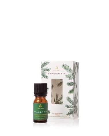 Thymes Electric Oil Diffuser Refill - Home Fragrance Oil Refill for Plug in Air Fresheners for Home - Use for Electric Scent Diffuser - Long Lasting Scent (Frasier Fir, 0.25 fl oz)