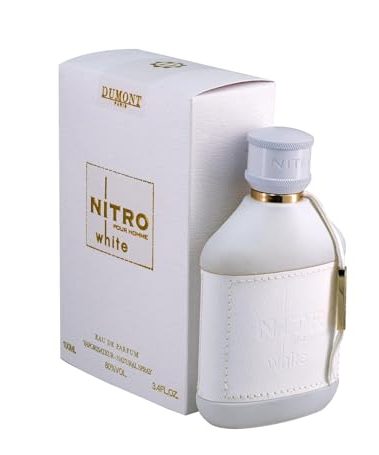 Dumont Nitro White Eau De Parfum - Clean Fresh Signature Scent - 3.4 Fl Oz